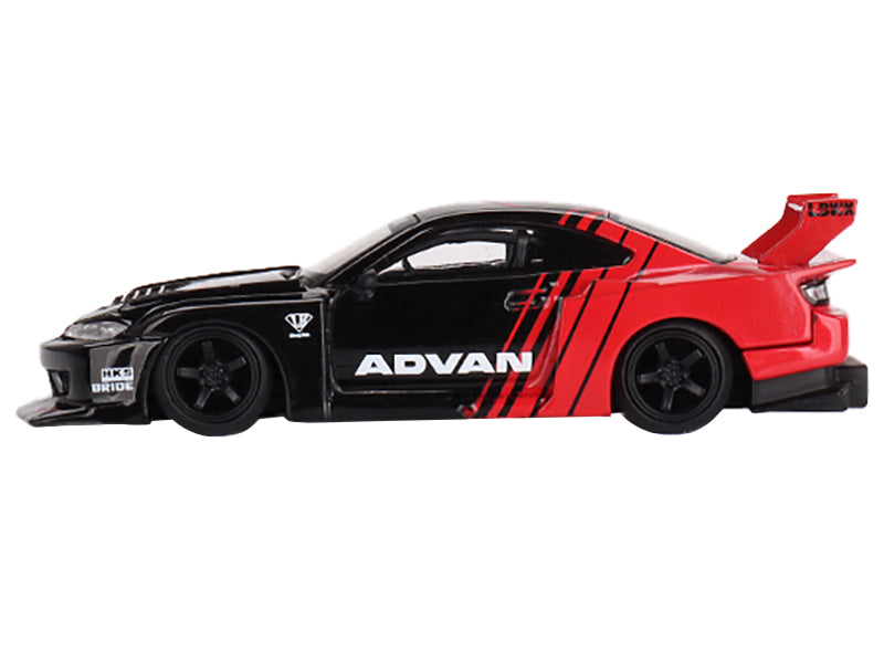 Nissan "LB-Super Silhouette" S15 SILVIA RHD (Right Hand Drive) Red and Black "ADVAN" Limited Edition 1/64 Diecast Model Car by Mini GT