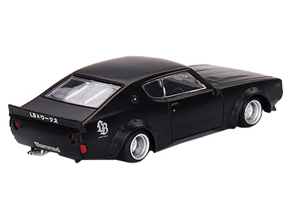 Nissan Skyline RHD (Right Hand Drive) Matt Black "Kenmeri Liberty Walk" Limited Edition to 6000 pieces Worldwide 1/64 Diecast Model Car by Mini GT