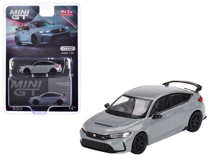 2023 Honda Civic Type R RHD (Right Hand Drive) Sonic Gray Pearl Limited Edition to 2400 pieces Worldwide 1/64 Diecast Model Car by Mini GT