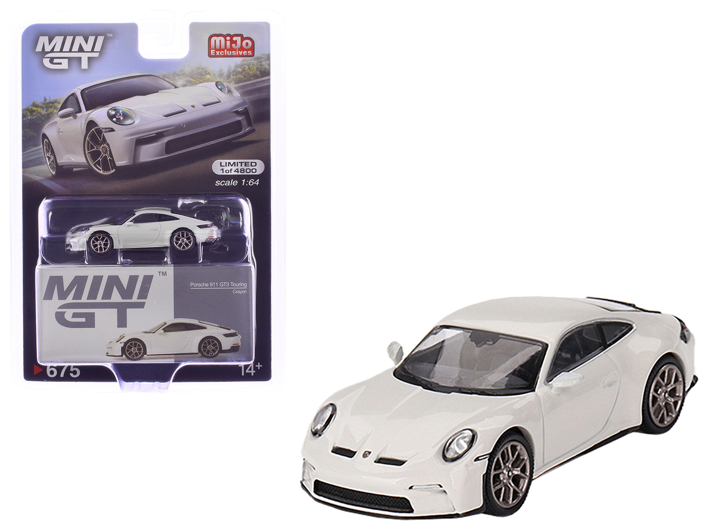 Porsche 911 (992) GT3 Touring Crayon Gray Limited Edition to 4800 pieces Worldwide 1/64 Diecast Model Car by Mini GT