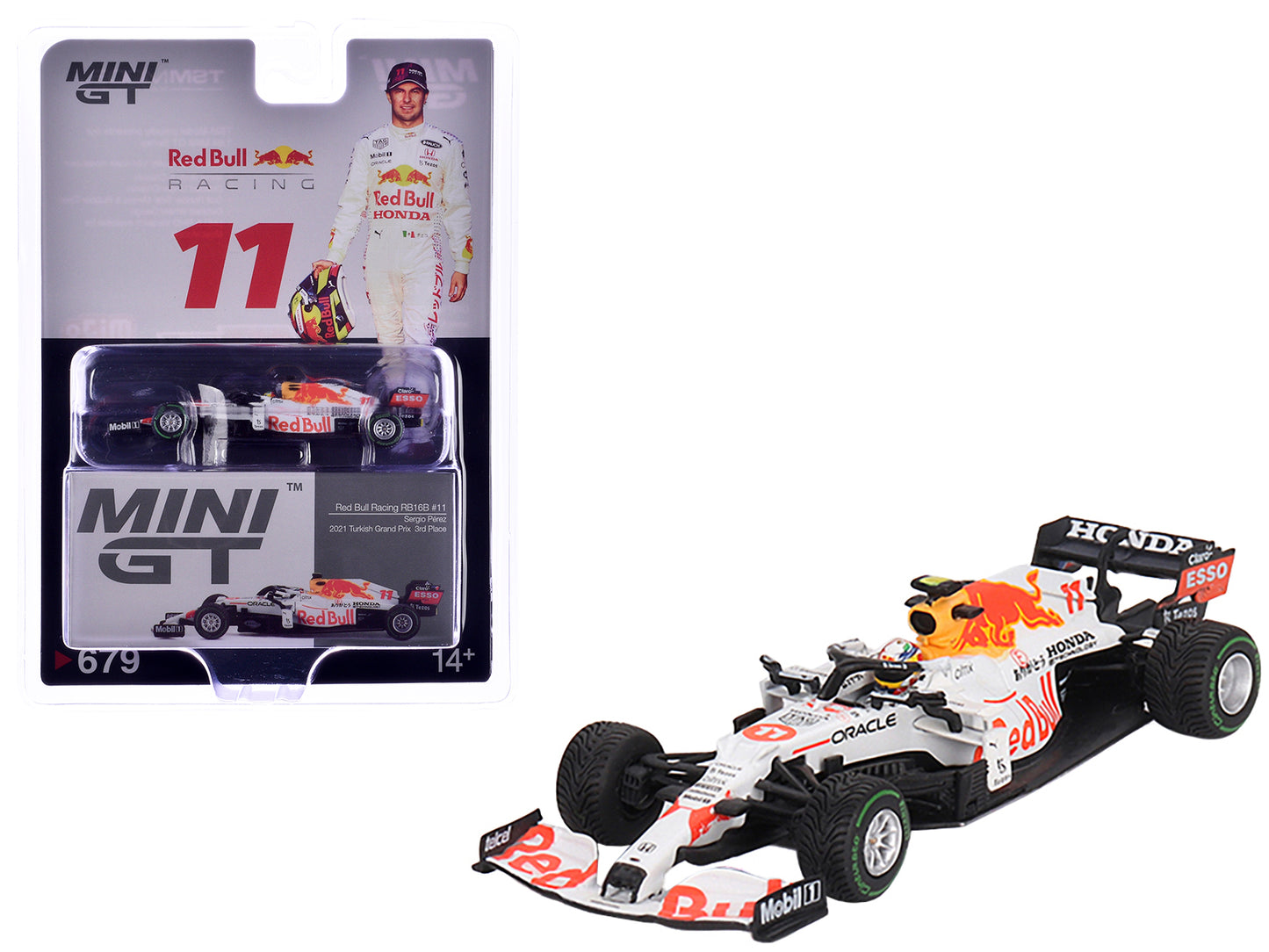 Red Bull Racing RB16B #11 Sergio Perez "Oracle-Honda" 3rd Place Formula One F1 "Turkish GP" (2021) Limited Edition 1/64 Diecast Model Car by Mini GT