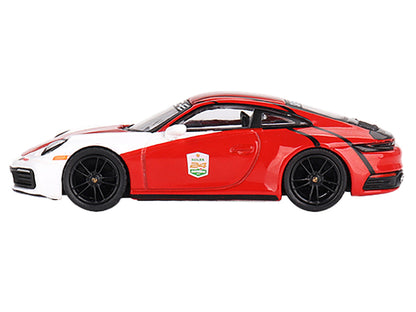 Porsche 911 (992) Carrera S "Safety Car 2023 IMSA Daytona 24 Hours" Red and White with Stripes Limited Edition to 3600 pieces Worldwide 1/64 Diecast Model Car by Mini GT