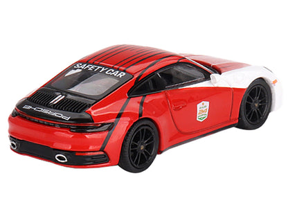 Porsche 911 (992) Carrera S "Safety Car 2023 IMSA Daytona 24 Hours" Red and White with Stripes Limited Edition to 3600 pieces Worldwide 1/64 Diecast Model Car by Mini GT