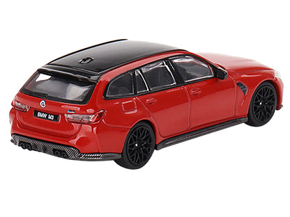 BMW M3 Competition Touring Toronto Red Metallic with Black Top Limited Edition to 3000 pieces Worldwide 1/64 Diecast Model Car by Mini GT