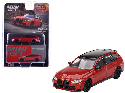 BMW M3 Competition Touring Toronto Red Metallic with Black Top Limited Edition to 3000 pieces Worldwide 1/64 Diecast Model Car by Mini GT