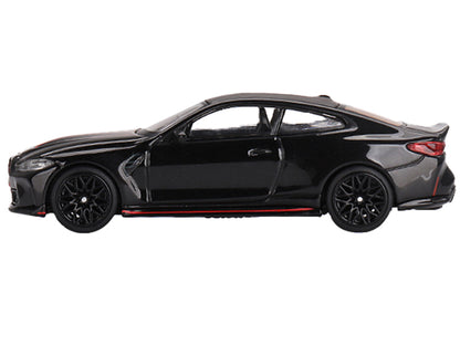 BMW M4 CSL Black Sapphire with Carbon Top and Red Stripes Limited Edition to 2760 pieces Worldwide 1/64 Diecast Model Car by Mini GT