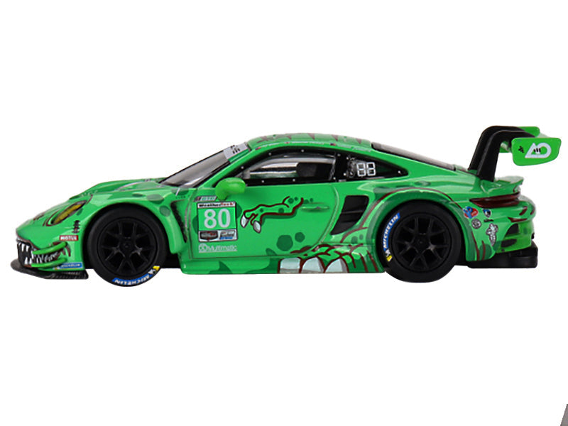 Porsche 911 GT3 R #80 P. J. Hyett - Gunnar Jeannette - Sebastian Priaulx "AO Racing Team" GTD IMSA "12 Hours of Sebring" (2023) Limited Edition 1/64 Diecast Model Car by Mini GT