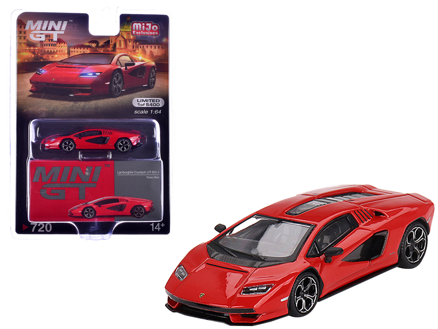 Lamborghini Countach LPI 800-4 Rosso Mars Red Limited Edition to 5400 pieces Worldwide 1/64 Diecast Model Car by Mini GT