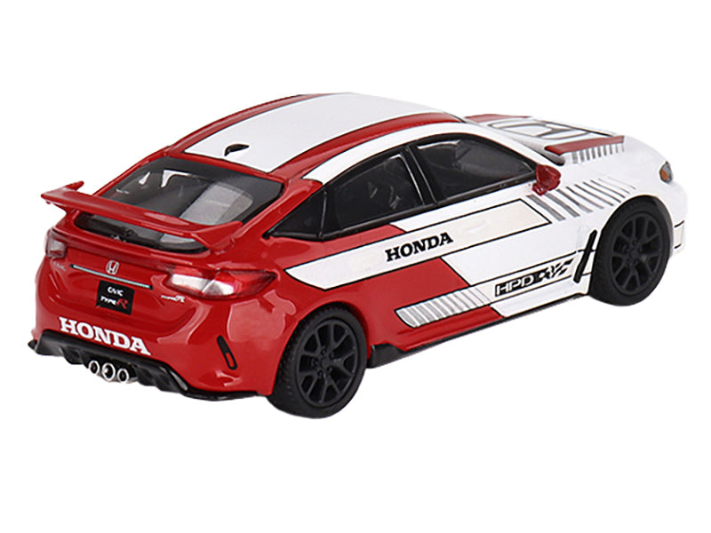 Honda Civic Type R White and Red "2023 Pace Car" Limited Edition to 3000 pieces Worldwide 1/64 Diecast Model Car by Mini GT