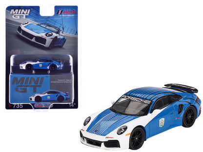 Porsche 911 Turbo S Blue and White "Safety Car - IMSA 24 Hours of Daytona" (2023) Limited Edition to 5520 pieces Worldwide 1/64 Diecast Model Car by Mini GT