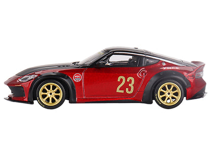 Nissan Z "LB Nation Works" #23 Gem Red Metallic with Black Top and Hood with CLDC Magazine Special Edition Issue 1/64 Diecast Model Car by Mini GT