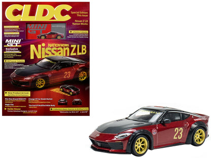 Nissan Z "LB Nation Works" #23 Gem Red Metallic with Black Top and Hood with CLDC Magazine Special Edition Issue 1/64 Diecast Model Car by Mini GT