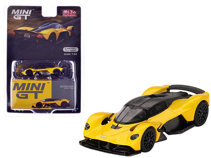 Aston Martin Valkyrie Sunburst Yellow with Carbon Top Limited Edition to 4200 pieces Worldwide 1/64 Diecast Model Car by Mini GT