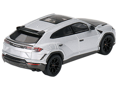 Lamborghini Urus Performante Grigio Nimbus Gray Metallic with Carbon Hood Limited Edition to 5400 pieces Worldwide 1/64 Diecast Model Car by Mini GT