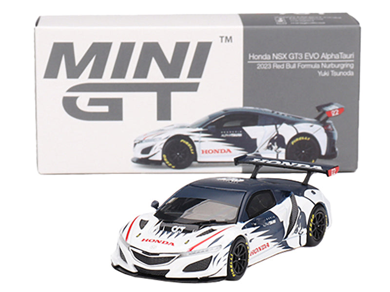 Honda NSX GT3 EVO #22 Yuki Tsunoda "AlphaTauri" "Red Bull Formula Nurburgring" (2023) Limited Edition to 6000 pieces Worldwide 1/64 Diecast Model Car by Mini GT