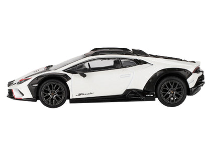 Lamborghini Huracan Sterrato Bianco Asopo White Metallic with Red Stripes and Matt Black Top Limited Edition to 7680 pieces Worldwide 1/64 Diecast Model Car by Mini GT