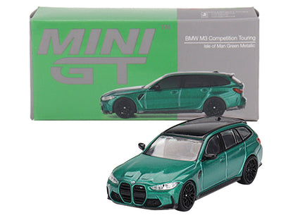 BMW M3 Competition Touring Isle of Man Green Metallic with Black Top Limited Edition to 3600 pieces Worldwide 1/64 Diecast Model Car by Mini GT