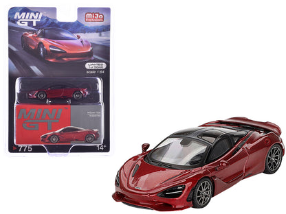 McLaren 750S Amaranth Red Metallic with Black Top Limited Edition to 5040 pieces Worldwide 1/64 Diecast Model Car by Mini GT