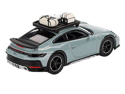 Porsche 911 Dakar Shade Green Metallic with Roofrack and Luggage Limited Edition to 9600 pieces Worldwide 1/64 Diecast Model Car by Mini GT