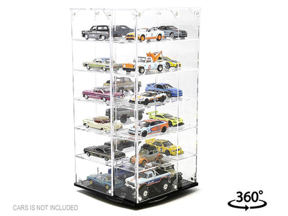 Showcase 24 Car Display Desktop Spinner with Cover "Mijo Exclusives" for 1/64 Scale Models