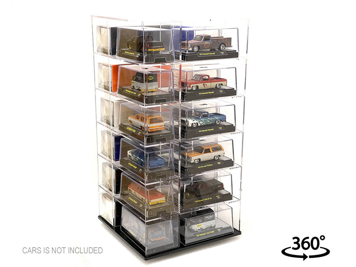 Showcase Large 24 Car Display Desktop Spinner "Mijo Exclusives" for 1/64 Scale Models