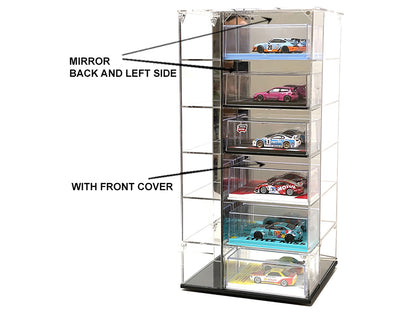 Showcase Large 24 Car Display Desktop Spinner with Mirror Back "Mijo Exclusives" for 1/64 Scale Models