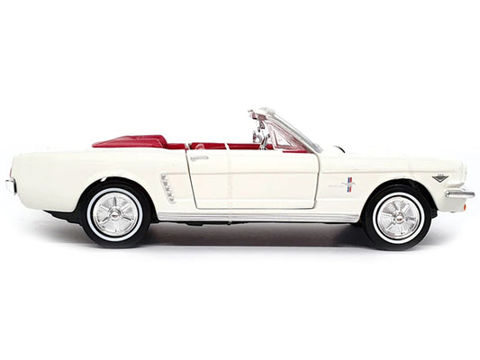 1964 1/2 Ford Mustang Convertible White with Red Interior James Bond 007 "Goldfinger" (1964) Movie "James Bond Collection" Series 1/24 Diecast Model Car by Motormax