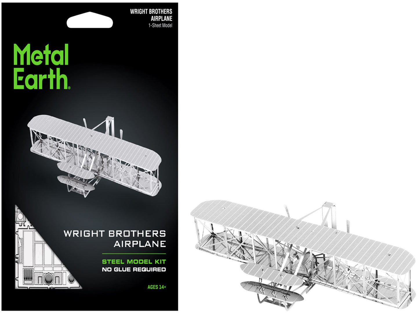 Model Kit Wright Brothers Airplane (Moderate Difficulty) Steel Model by Metal Earth