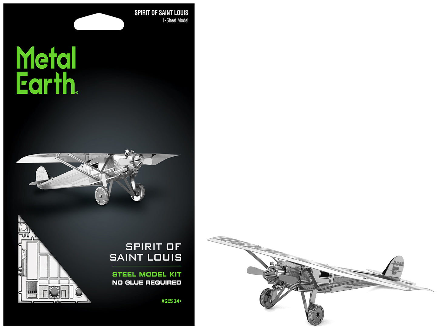 Model Kit Spirit Of Saint Louis Monoplane Aircraft (Moderate Difficulty) Steel Model by Metal Earth