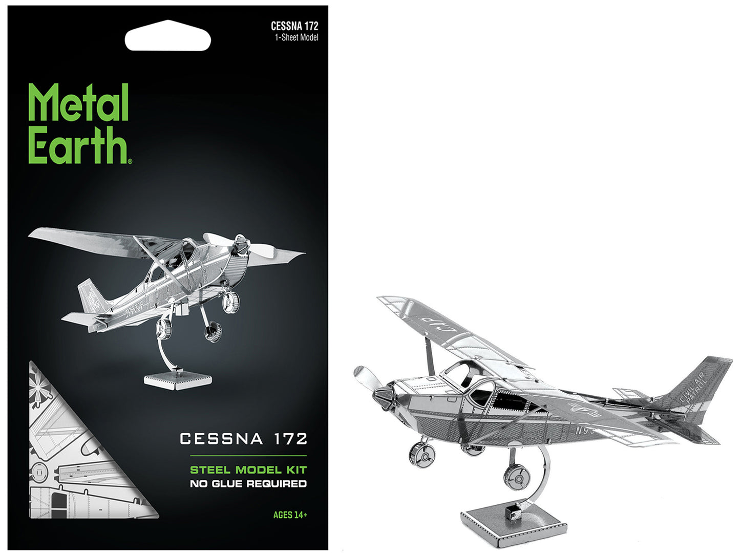 Model Kit Cessna 172 Skyhawk Aircraft (Moderate Difficulty) Steel Model by Metal Earth