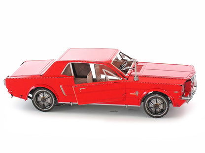 Model Kit 1965 Ford Mustang Red (Moderate Difficulty) Steel Model by Metal Earth