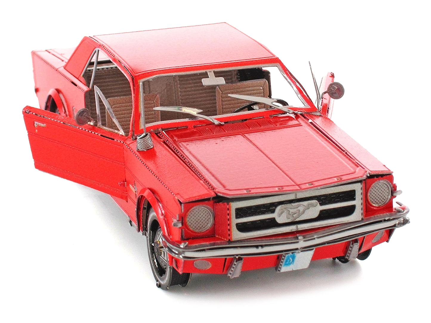 Model Kit 1965 Ford Mustang Red (Moderate Difficulty) Steel Model by Metal Earth