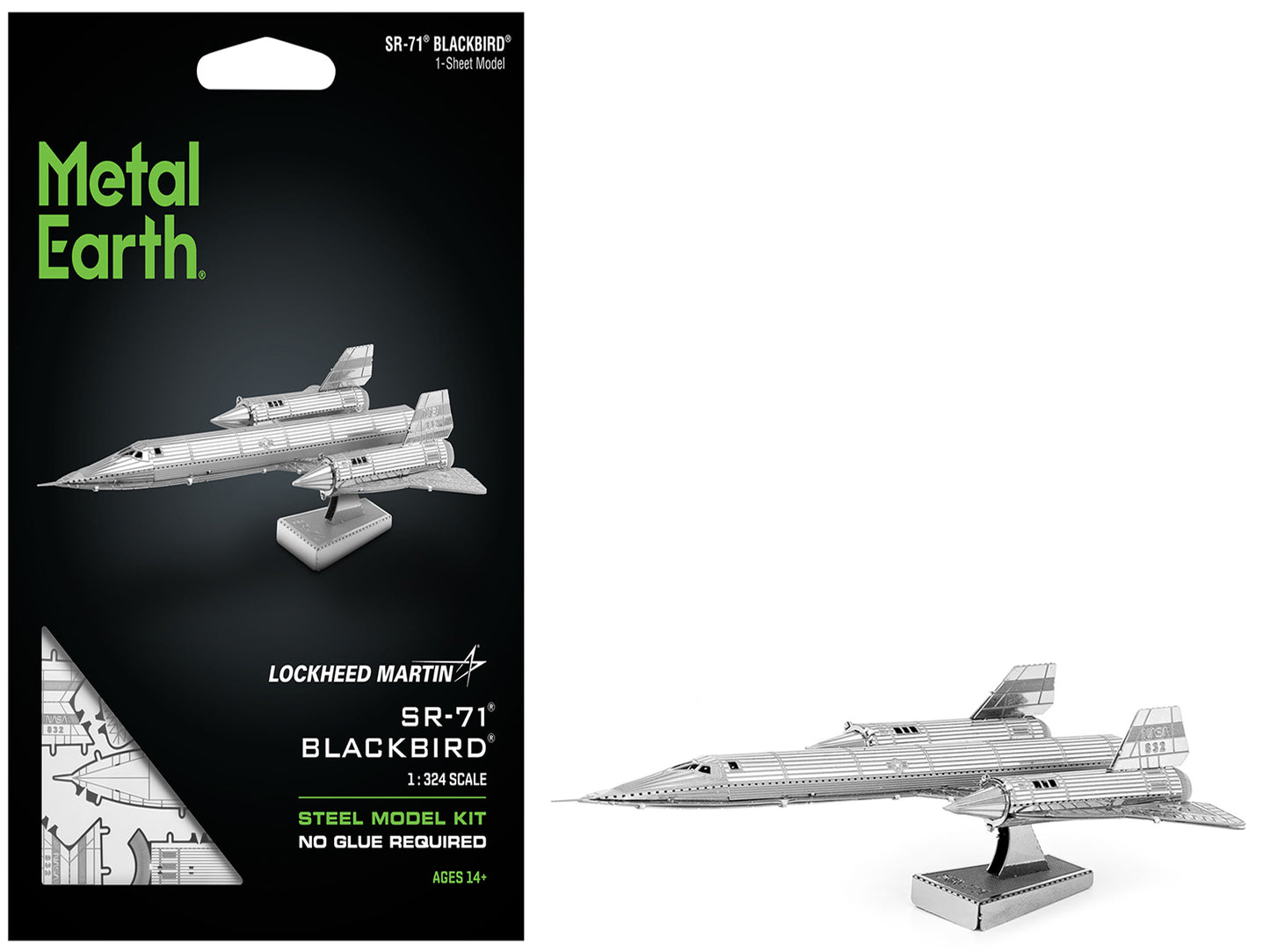 Model Kit Lockheed Martin SR-71 Blackbird Aircraft (Moderate Difficulty) Steel Model by Metal Earth