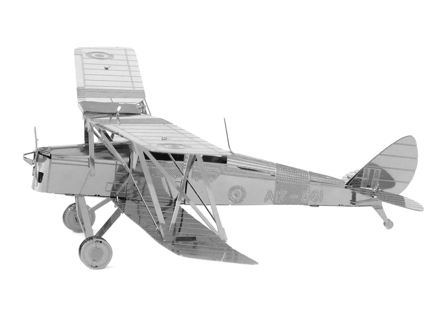 Model Kit De Havilland Tiger Moth Trainer Aircraft (Moderate Difficulty) Steel Model by Metal Earth