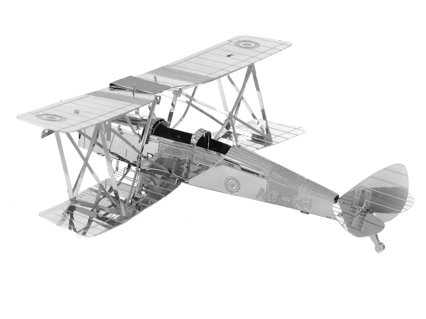 Model Kit De Havilland Tiger Moth Trainer Aircraft (Moderate Difficulty) Steel Model by Metal Earth