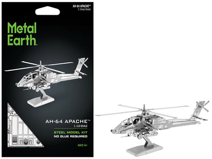 Model Kit Boeing AH-64 Apache Attack Helicopter (Moderate Difficulty) Steel Model by Metal Earth