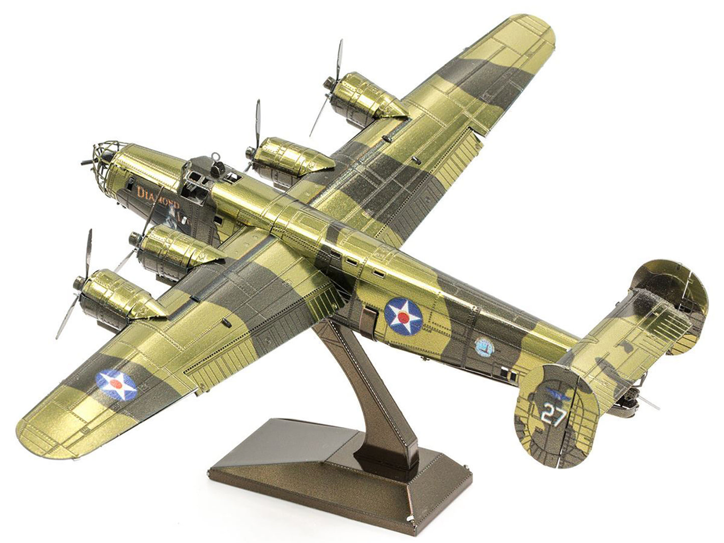 Model Kit Consolidated B-24 Liberator Bomber Aircraft "Diamond Lil" United States Army Air Forces (Challenging Difficulty) Steel Model by Metal Earth