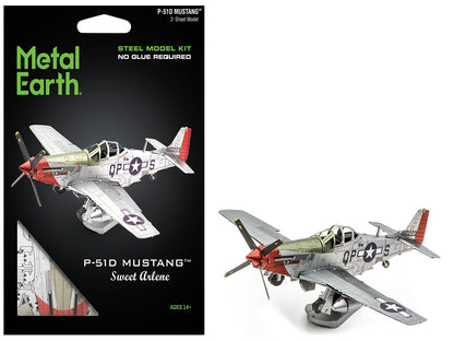 Model Kit North American P-51D Mustang Fighter Aircraft "Sweet Arlene" United States Army Air Forces (Challenging Difficulty) Steel Model by Metal Earth