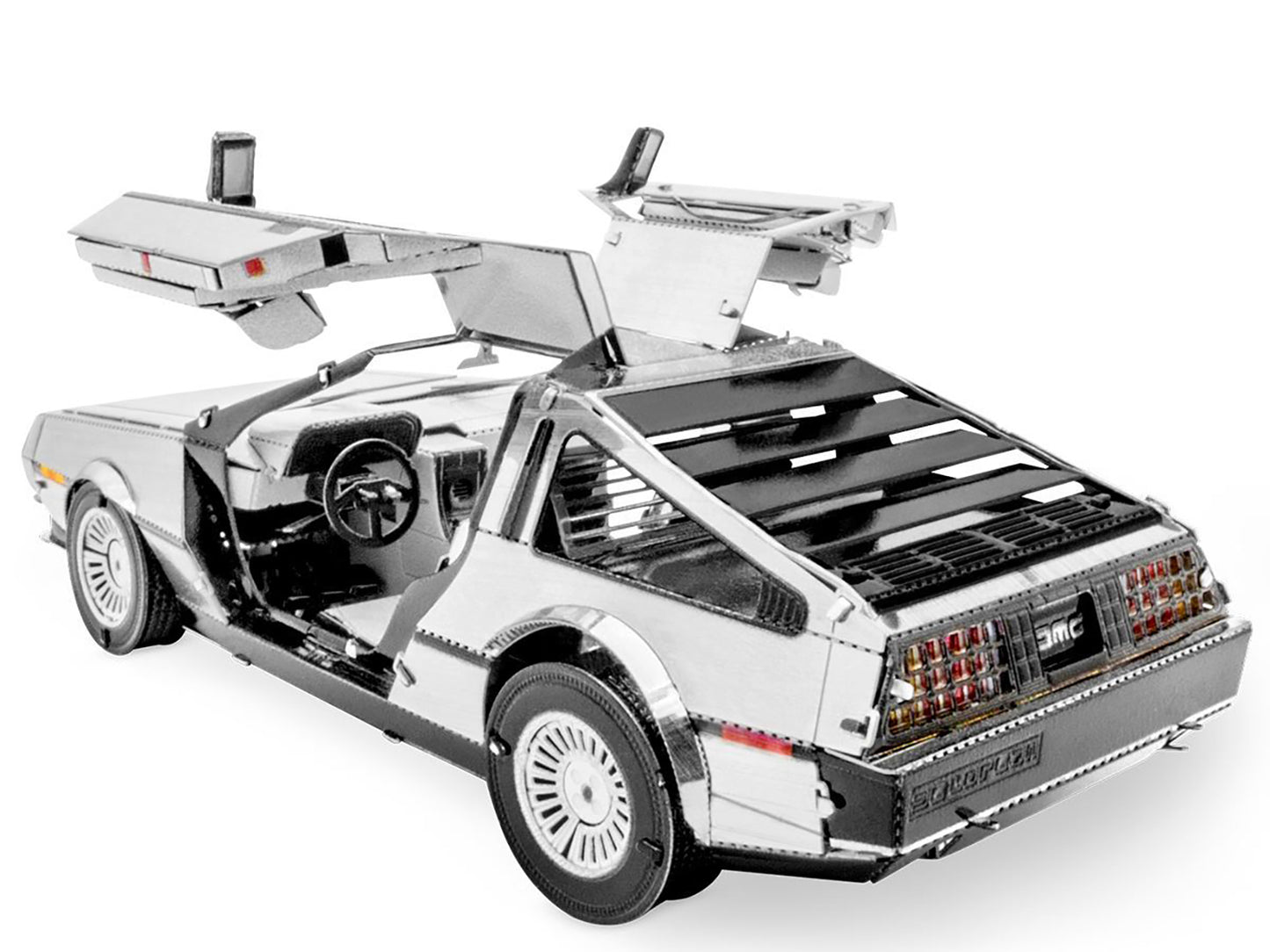 Model Kit DeLorean Brushed Metal (Moderate Difficulty) Steel Model by Metal Earth