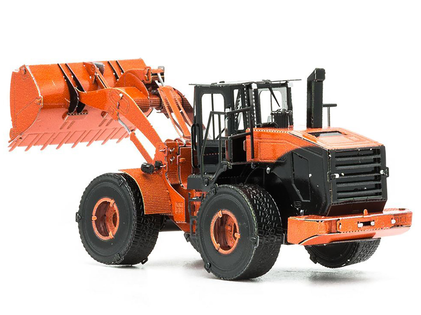 Model Kit Wheel Loader Orange and Black (Challenging Difficulty) Steel Model by Metal Earth