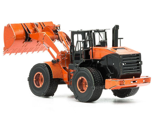 Model Kit Wheel Loader Orange and Black (Challenging Difficulty) Steel Model by Metal Earth