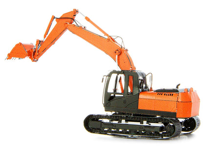 Model Kit Excavator Orange and Black (Challenging Difficulty) Steel Model by Metal Earth