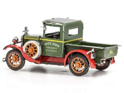 Model Kit 1931 Ford Model A Pickup Truck Green (Moderate Difficulty) Steel Model by Metal Earth