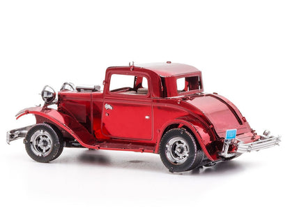 Model Kit 1932 Ford Coupe Red (Moderate Difficulty) Steel Model by Metal Earth