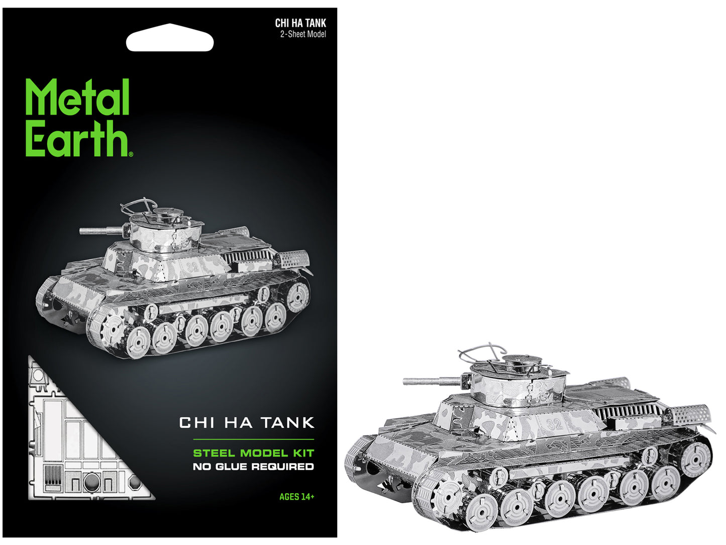 Model Kit Japanese Chi Ha Tank (Moderate Difficulty) Steel Model by Metal Earth