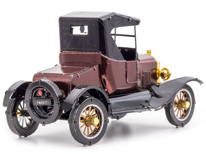 Model Kit 1925 Ford Model T Runabout Dark Red and Black (Moderate Difficulty) Steel Model by Metal Earth