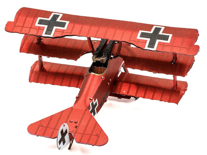 Model Kit Fokker Dr.I Triplane Fighter Aircraft "Red Baron" German Air Force (Moderate Difficulty) Steel Model by Metal Earth