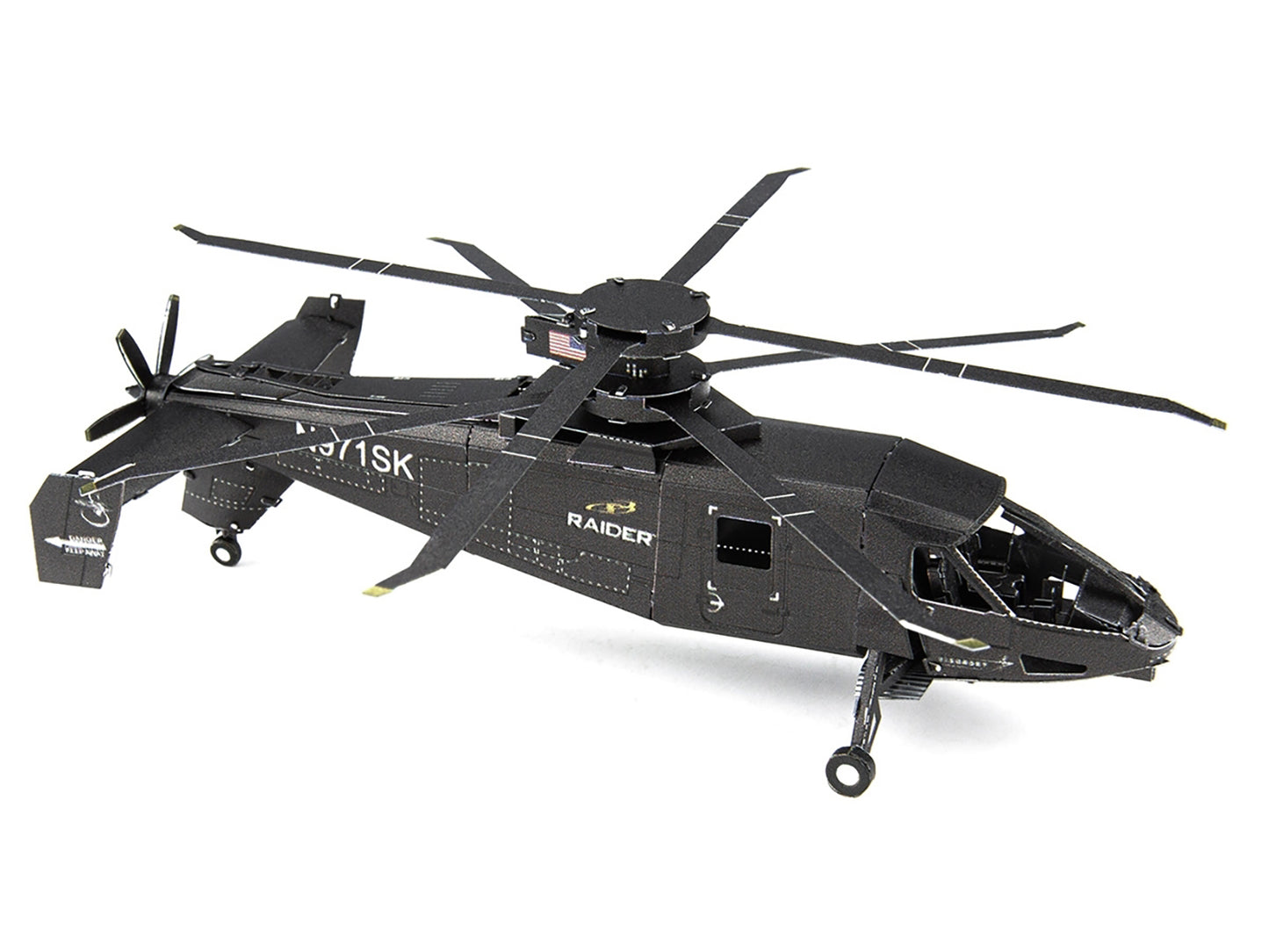 Model Kit Sikorsky S-97 Raider Attack Helicopter "United States Army" (Challenging Difficulty) Steel Model by Metal Earth