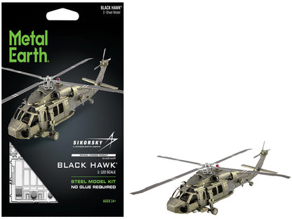 Model Kit Sikorsky Black Hawk Helicopter "United States Army" (Moderate Difficulty) Steel Model by Metal Earth