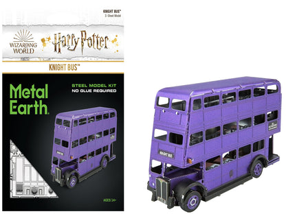 Model Kit Knight Bus Purple "Harry Potter and the Prisoner of Azkaban" (2004) Movie (Moderate Difficulty) Steel Model by Metal Earth